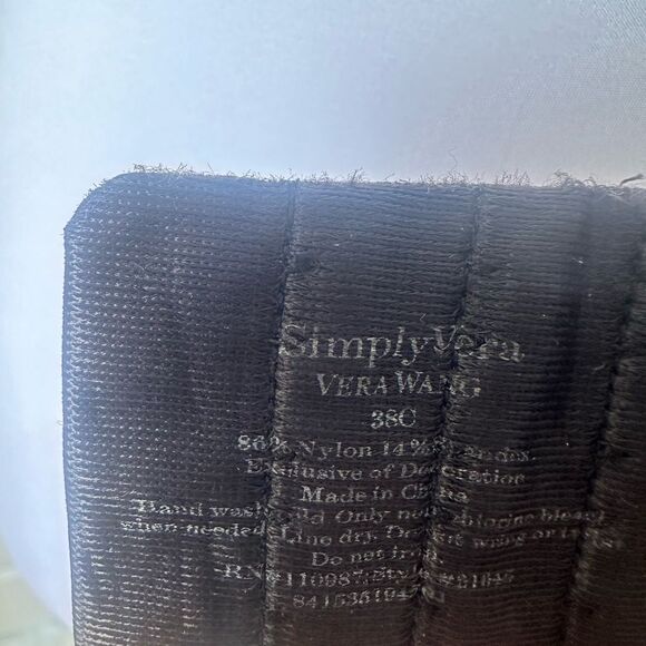 Simply Vera Wang & Maidenform 2 Bundle Bras Black Strapless & Racerback size 38C - Picture 6 of 10